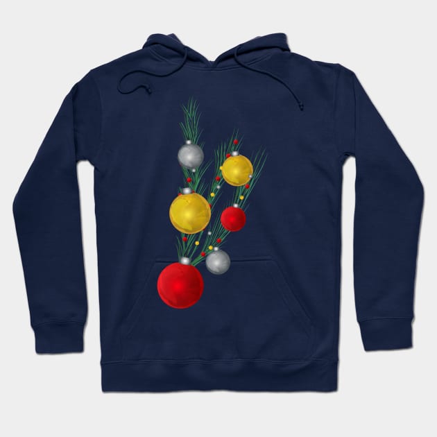 Christmas Tree lights Decorations Hoodie by Salma Ismail